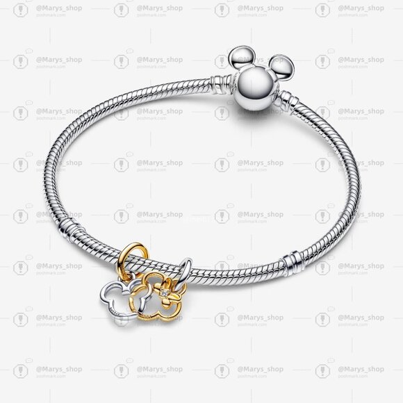 Pandora Disney Mickey Mouse & Minnie Mouse Splittable Dangle Charm - Picture 3 of 5